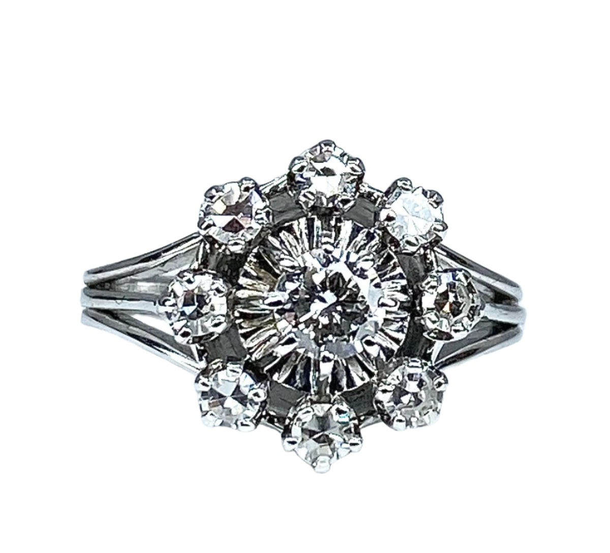 Bague marguerite en or 18 carats et diamants - Castafiore