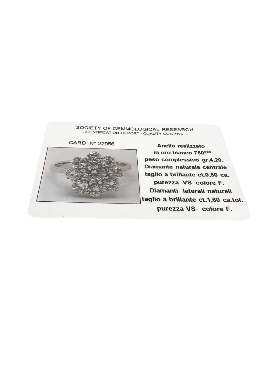 Bague Marguerite en or blanc et diamant - Castafiore