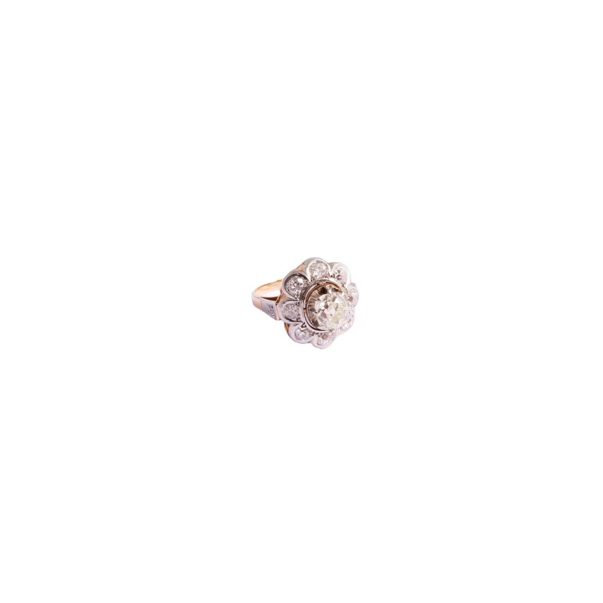 Bague Marguerite en or jaune et or blanc et en diamants - Castafiore