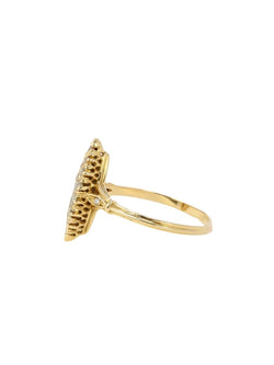 Bague Marquise en or jaune et diamants - Castafiore