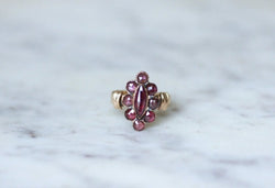 Bague marquise grenats de Perpignan - Castafiore