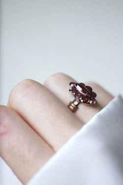 Bague marquise grenats de Perpignan - Castafiore