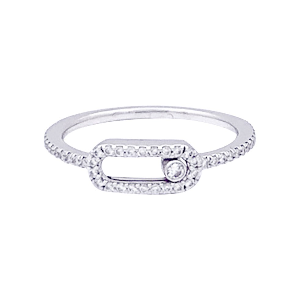 Bague MESSIKA, "Move Uno Pavé", or blanc et diamants - Castafiore