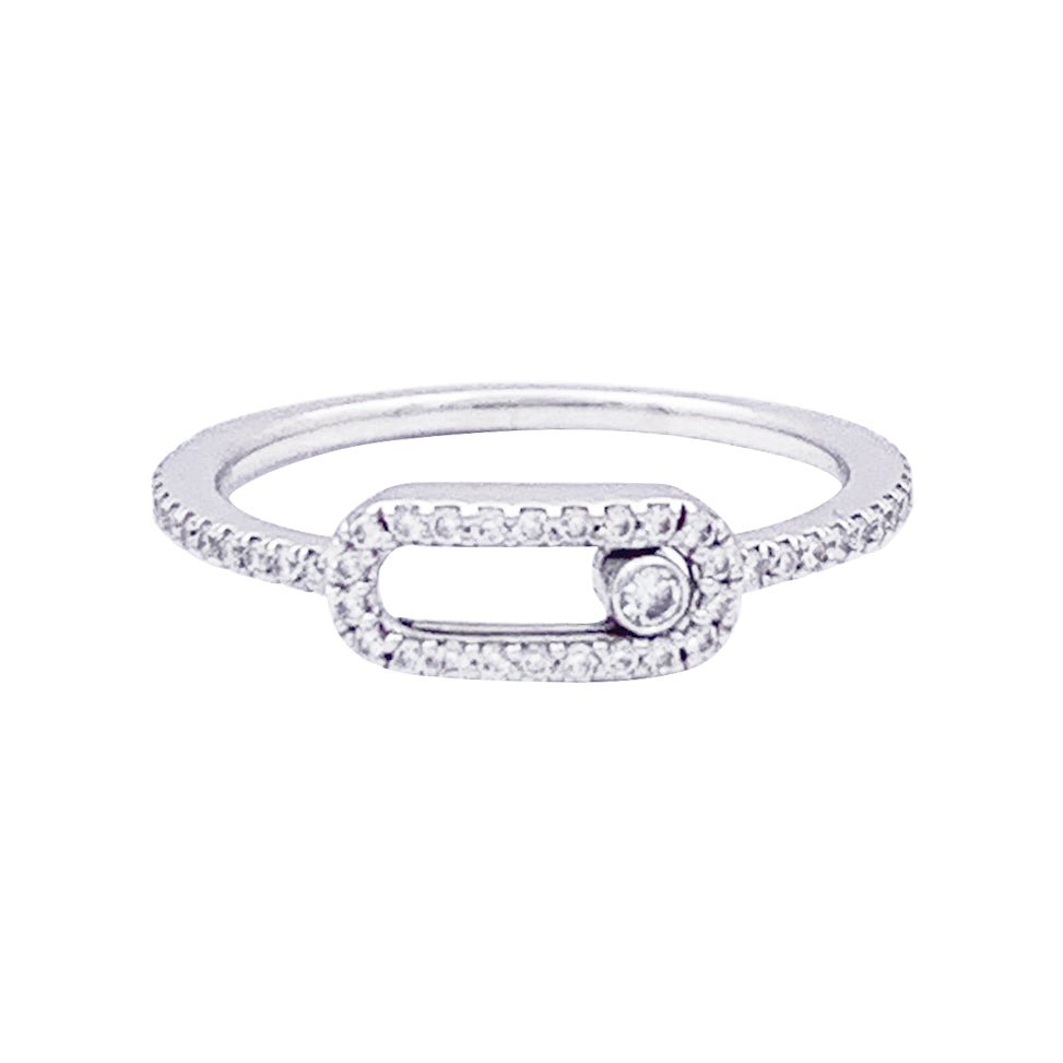 Bague MESSIKA, "Move Uno Pavé", or blanc et diamants - Castafiore