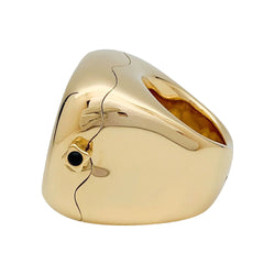 Bague montre Dior, modèle "Nougat", en or jaune et onyx - Castafiore