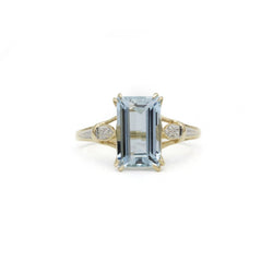 Bague - Or, Aigue Marine & diamants - Castafiore