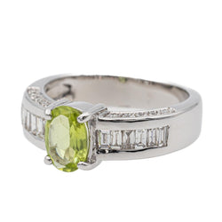 Bague Or blanc Péridot - Castafiore