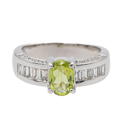Bague Or blanc Péridot - Castafiore