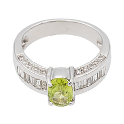 Bague Or blanc Péridot - Castafiore