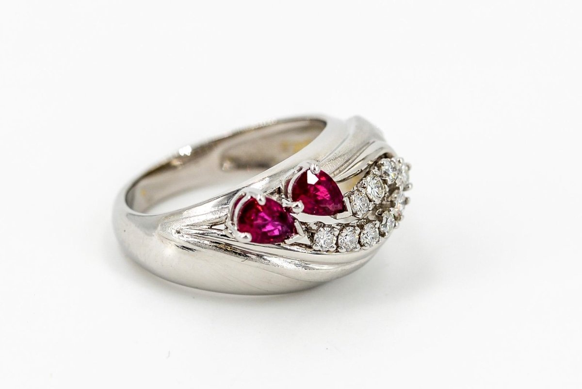 Bague Or blanc Rubis - Castafiore