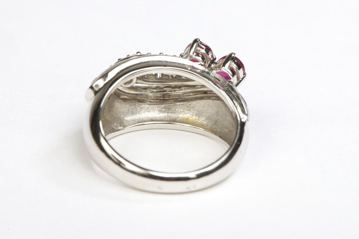 Bague Or blanc Rubis - Castafiore
