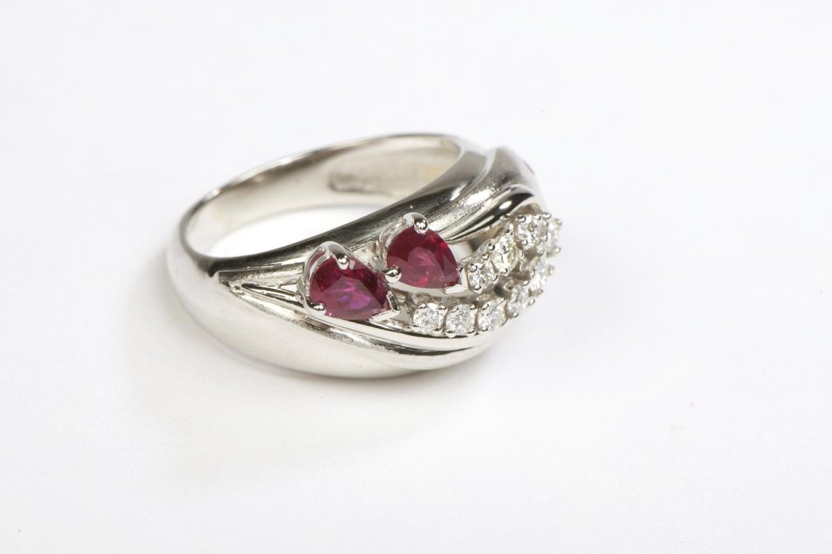Bague Or blanc Rubis - Castafiore