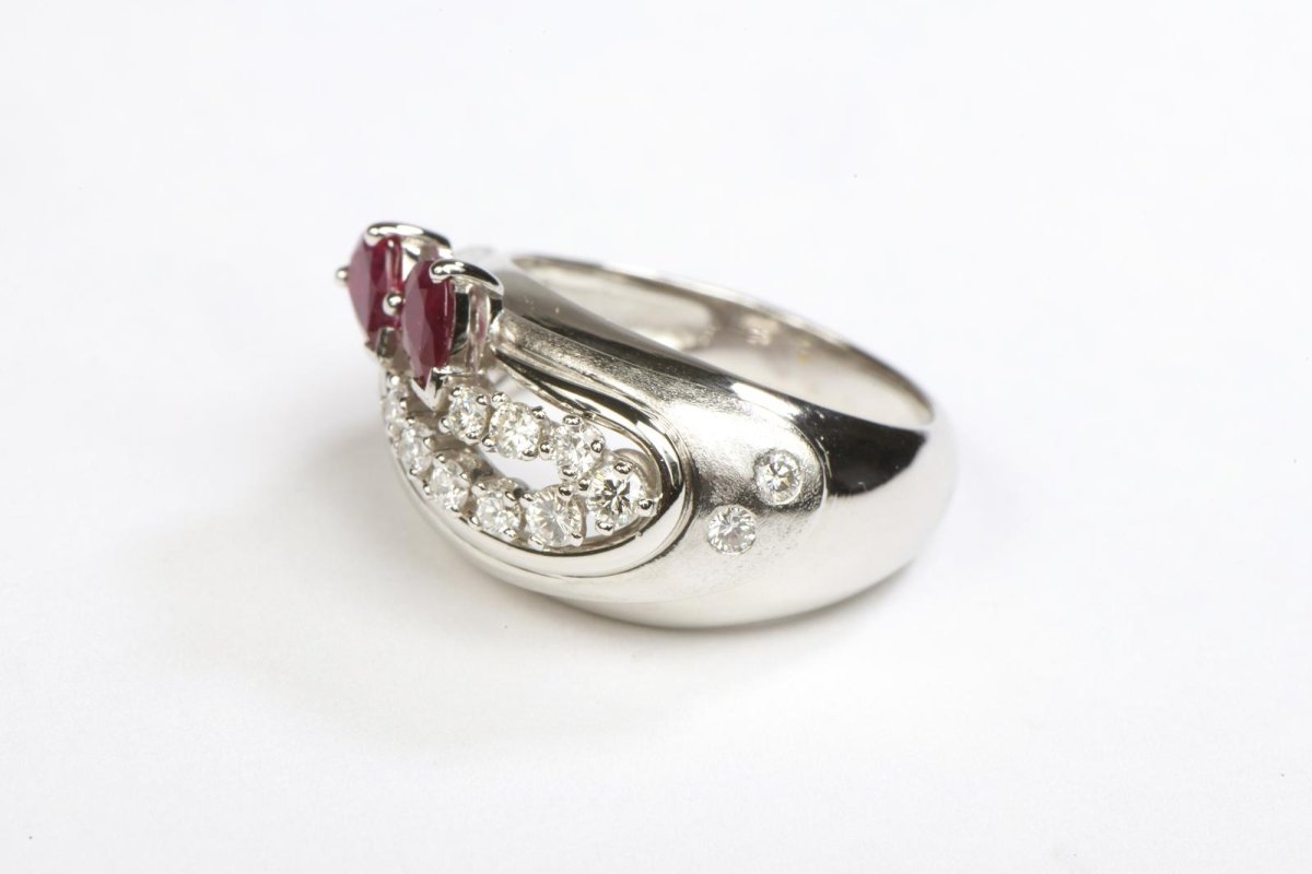 Bague Or blanc Rubis - Castafiore