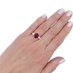 Bague or blanc, rubis et diamants - Castafiore