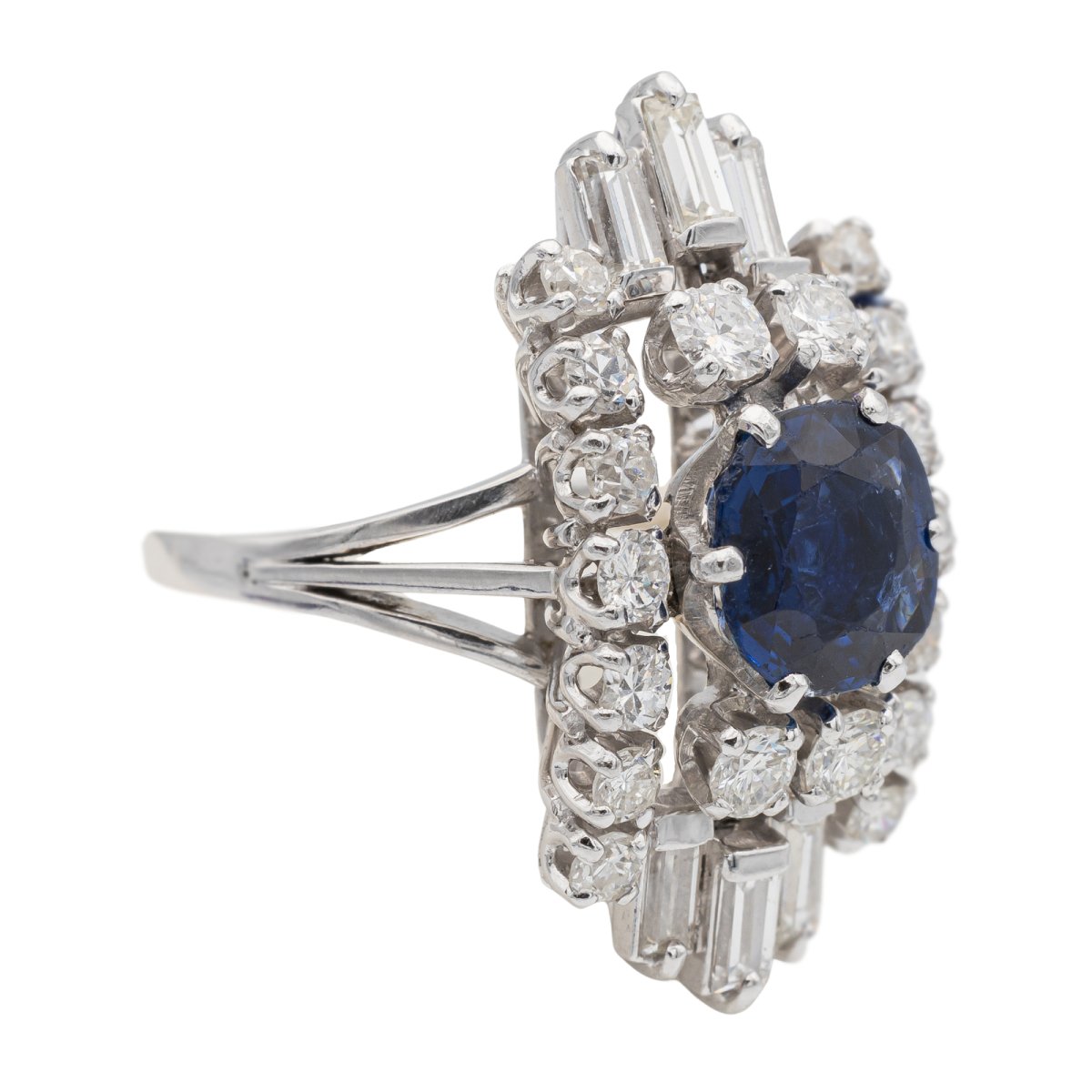 Bague Or blanc Saphir - Castafiore