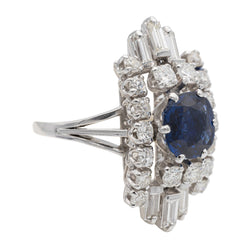 Bague Or blanc Saphir - Castafiore
