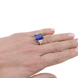 Bague or blanc, saphir et diamants - Castafiore