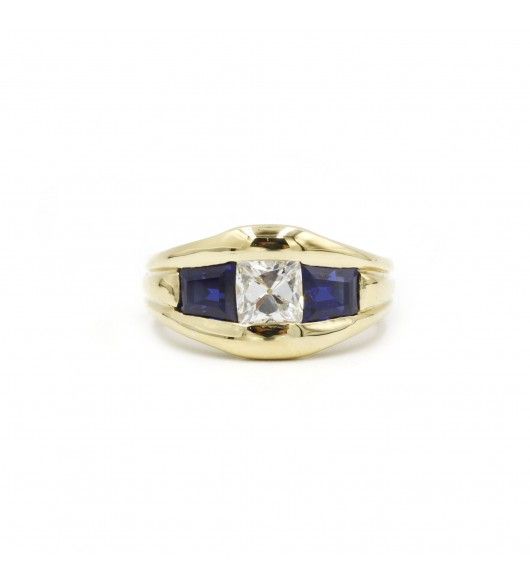 Bague - Or. Diamant & Saphirs - Castafiore