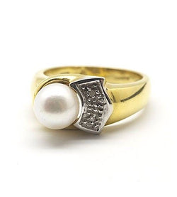 Bague - Or. Diamants et Perle - Castafiore