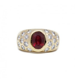 Bague - Or. Diamants et Rubis - Castafiore
