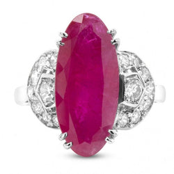 Bague or gris rubis diamants - Castafiore
