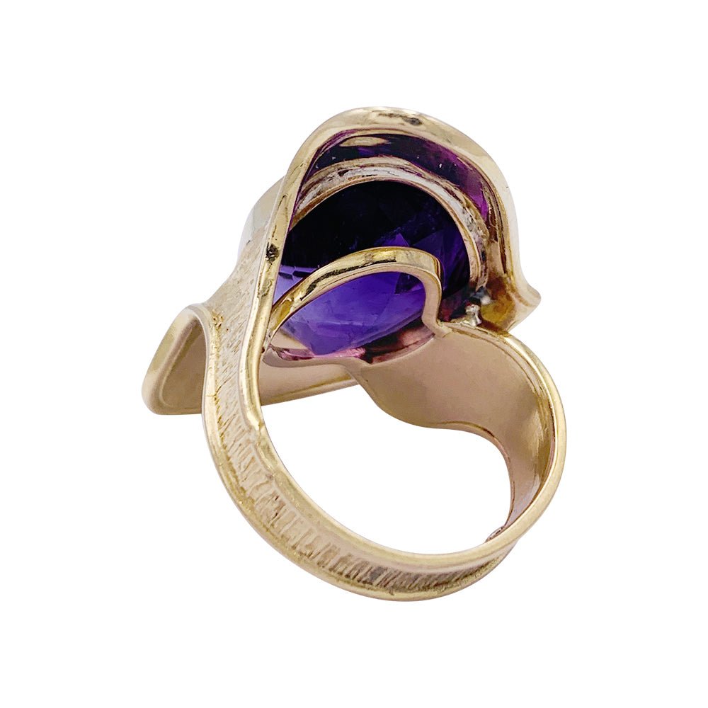 Bague or jaune et améthyste - Castafiore