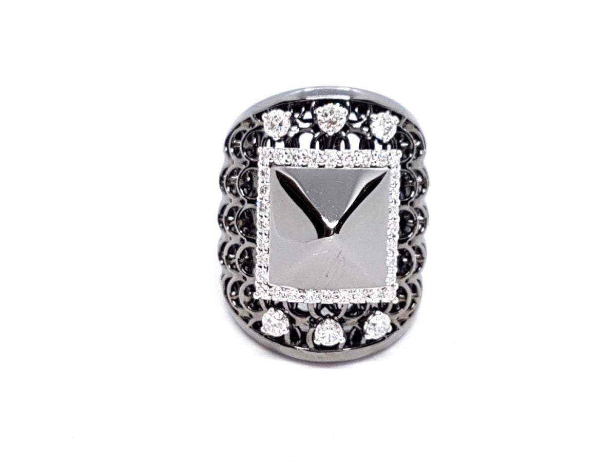 Bague Or noir Diamant - Castafiore