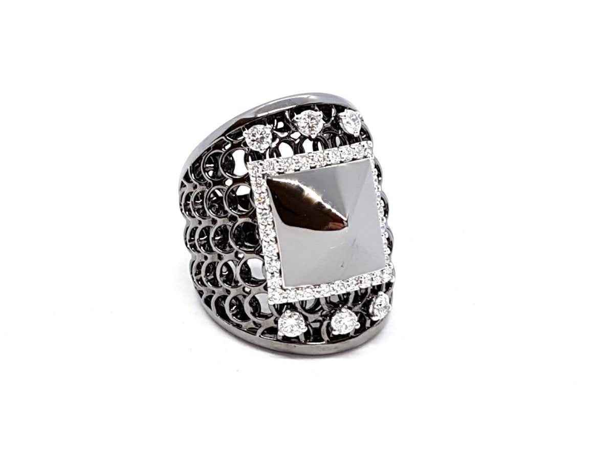 Bague Or noir Diamant - Castafiore