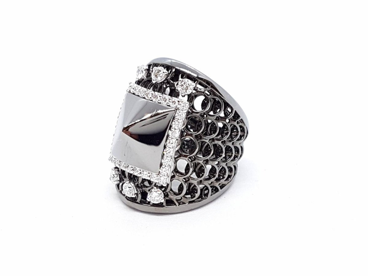 Bague Or noir Diamant - Castafiore
