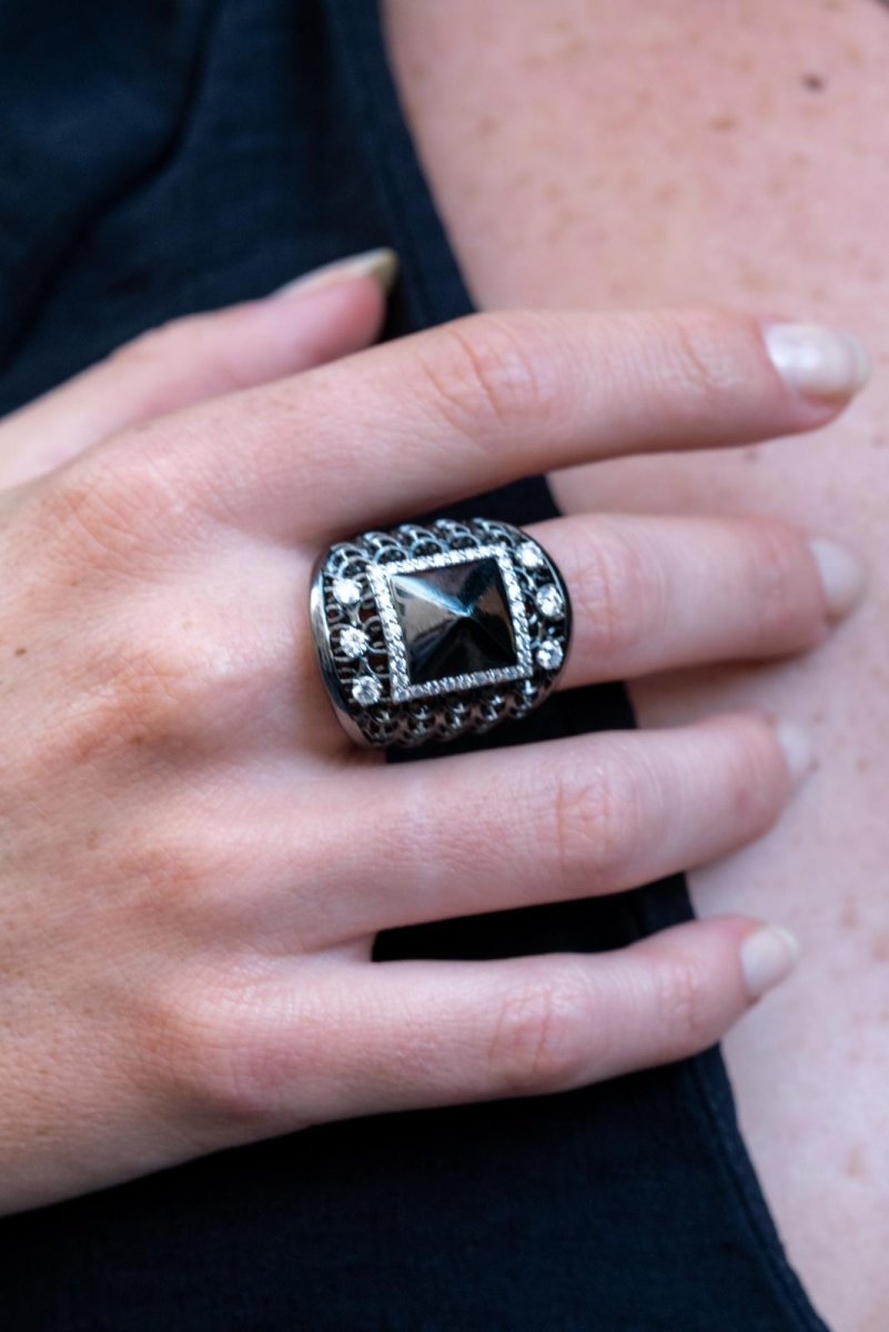 Bague Or noir Diamant - Castafiore