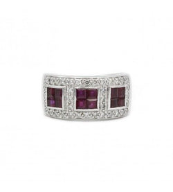 Bague - Or. Rubis Et Diamants - Castafiore