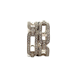Bague Pavée DINH VAN "Maillon" en or blanc et diamants - Castafiore