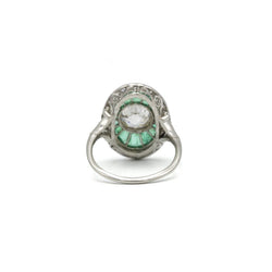 Bague - Platine, Diamants et émeraudes - Castafiore