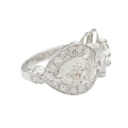 Bague platine et diamants poires - Castafiore
