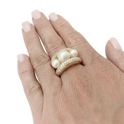 Bague Poiray, "Fidji", or jaune, perle et diamants. - Castafiore