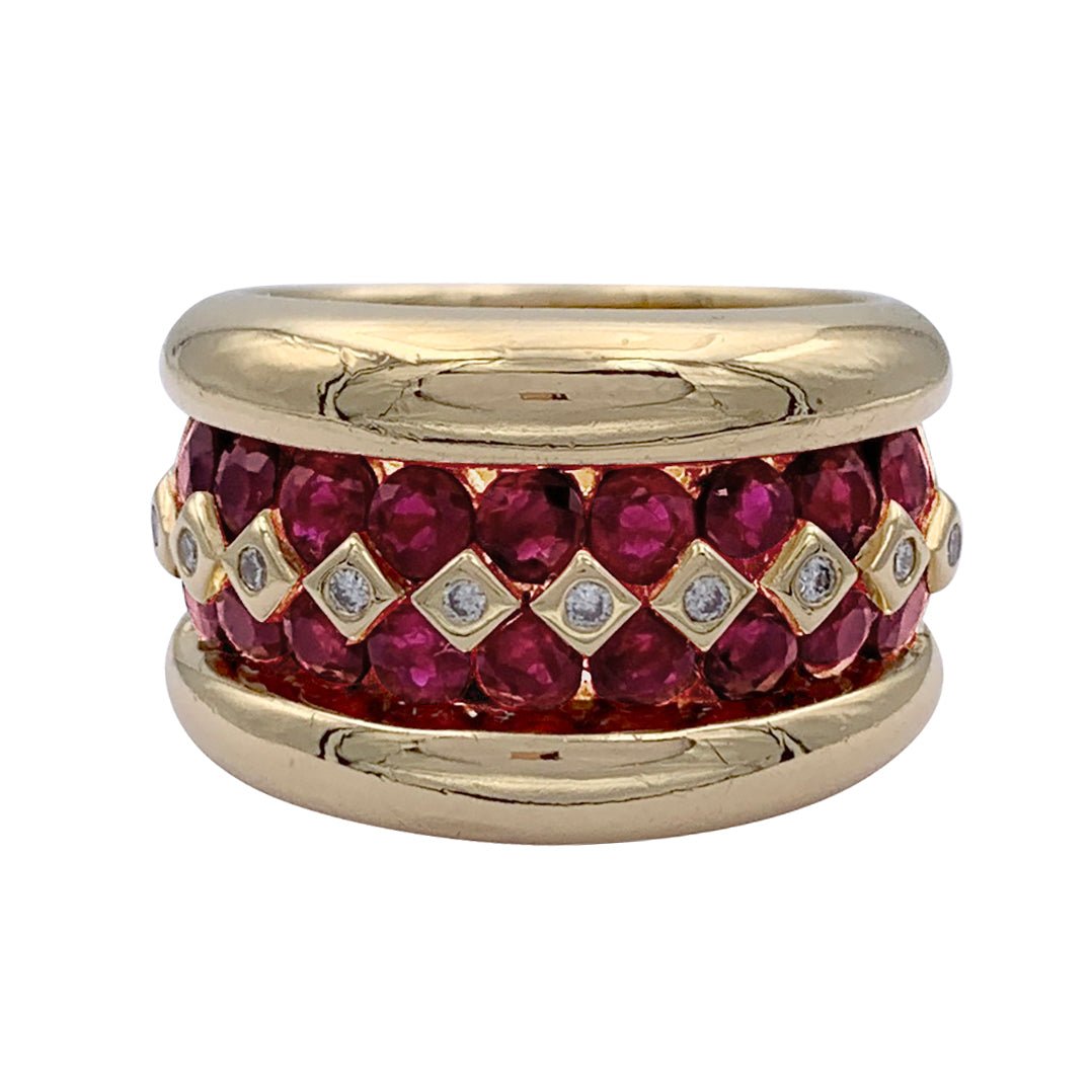 Bague Poiray or jaune, rubis, diamants - Castafiore
