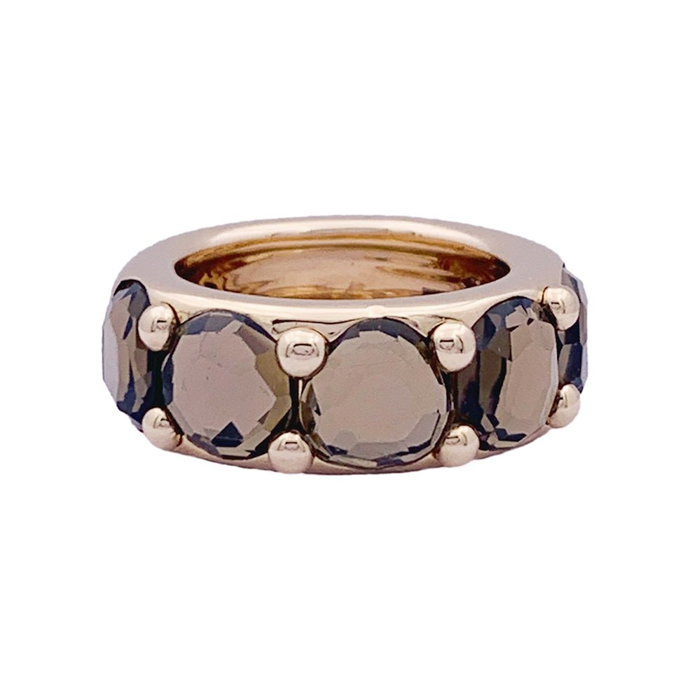 Bague POMELLATO "Narciso" en or rose et quartz fumé - Castafiore