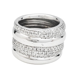 Bague POMELLATO, "Tubolare", or blanc, diamants - Castafiore
