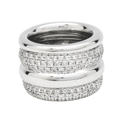 Bague POMELLATO, "Tubolare", or blanc, diamants - Castafiore