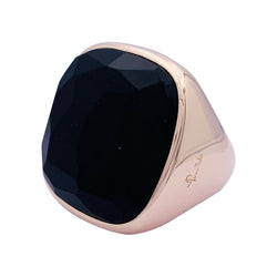 Bague Pomellato "Victoria", or rose, jais. - Castafiore
