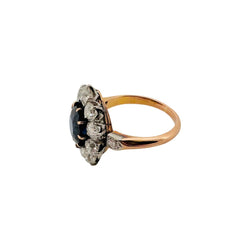 Bague Pompadour en or jaune, saphirs et diamants - Castafiore