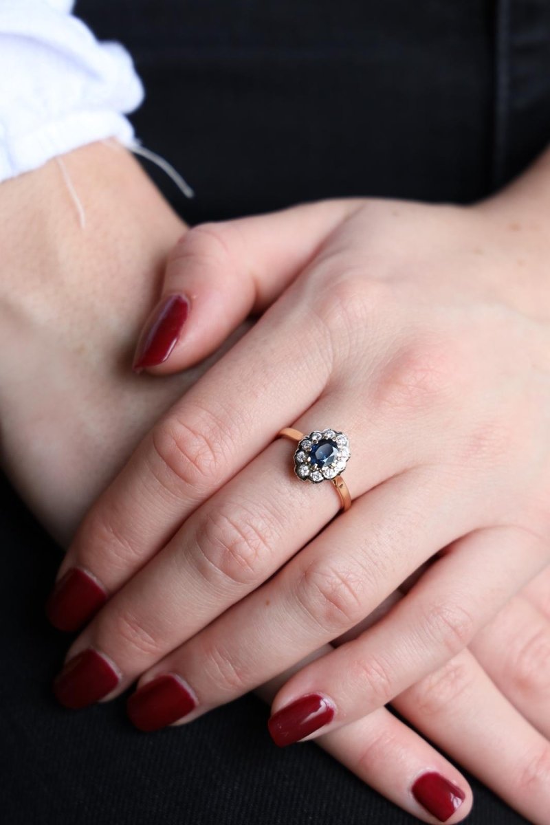 Bague Pompadour Or jaune Saphir - Castafiore