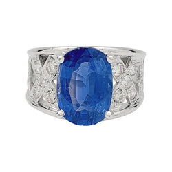 Bague saphir en or blanc, diamants - Castafiore