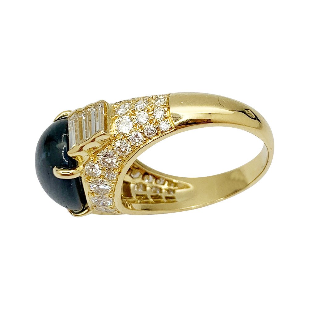 Bague saphir en or jaune et diamants - Castafiore