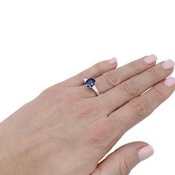 Bague saphir, platine et diamants - Castafiore