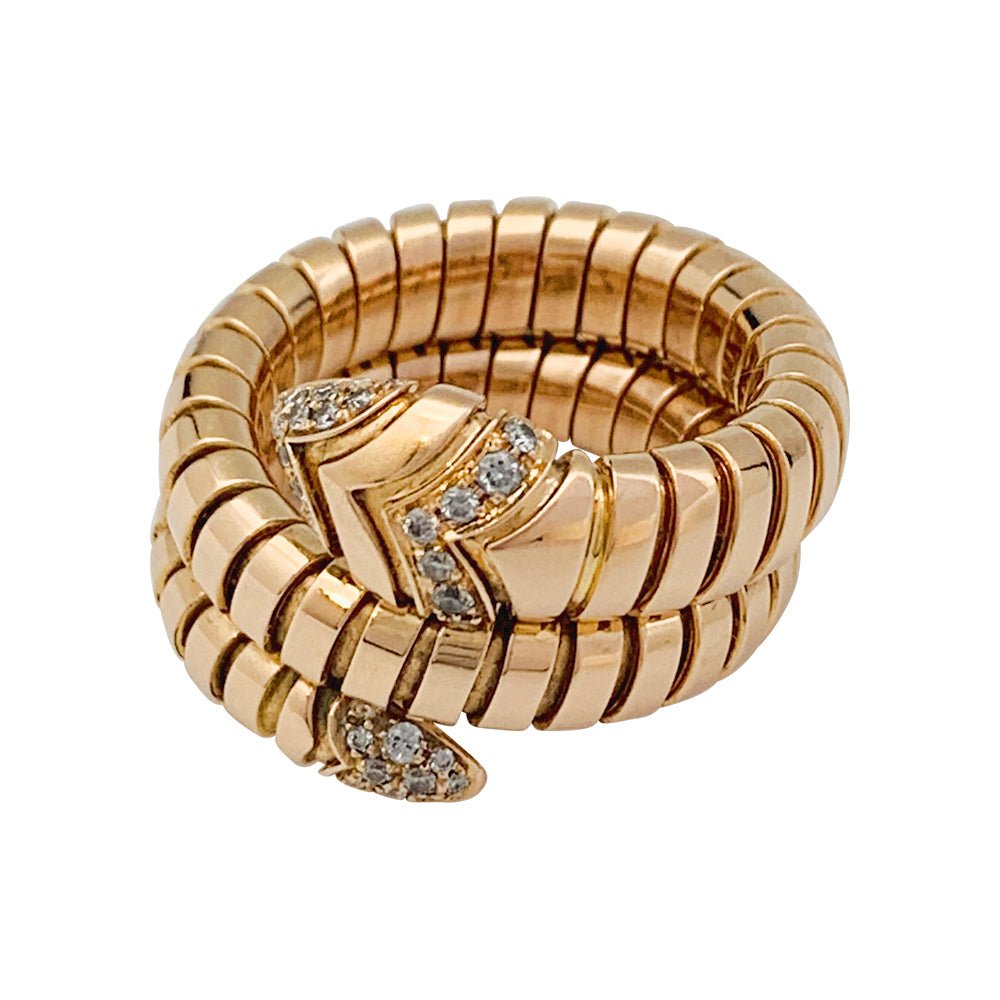 Bague "Serpenti" BULGARI, en or rose et diamants - Castafiore