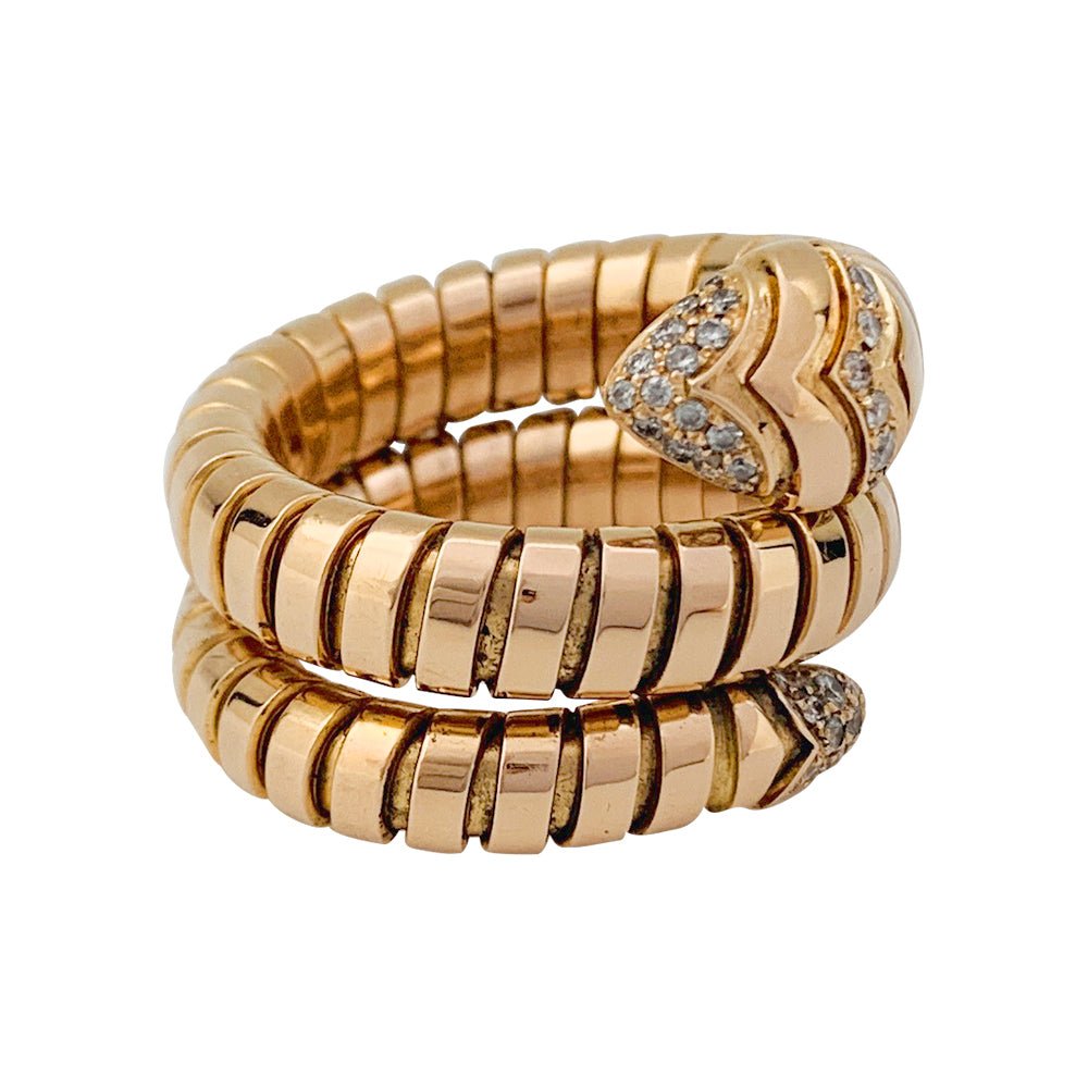 Bague "Serpenti" BULGARI, en or rose et diamants - Castafiore