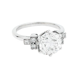 Bague solitaire diamant 2,06 carats en or blanc - Castafiore