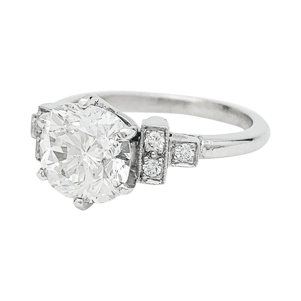 Bague solitaire diamant 2,06 carats en or blanc - Castafiore