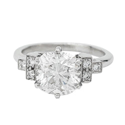 Bague solitaire diamant 2,06 carats en or blanc - Castafiore
